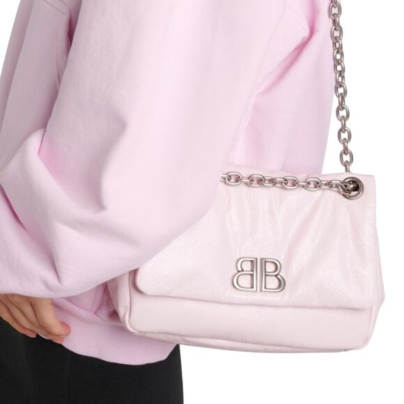 Balenciaga Monaco Mini Shoulder Bag in Rose Pink - Picture 2 of 11